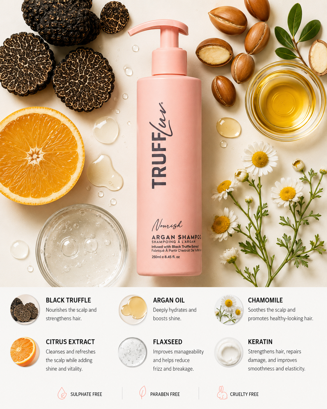 Hydrating argan shampoo for dry hair