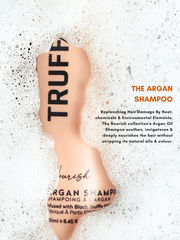 TruffLuv Argan Oil Shampoo - replenishes hair damage from heat and environmental stress, infused with black truffle extract